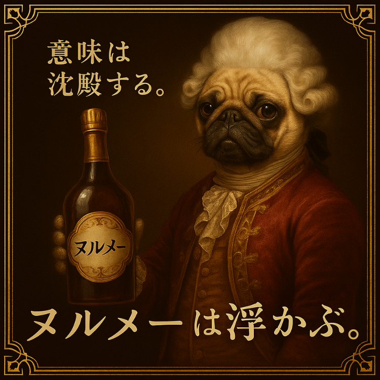 パグ500匹バレエ団のスポンサー飲料『ヌルメー』のイメージ画像